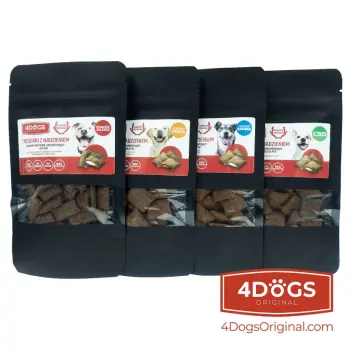 4DOGS Original Nadziewane Ciasteczka Dla Psa Wzmacniające Skórę I Sierść 60g