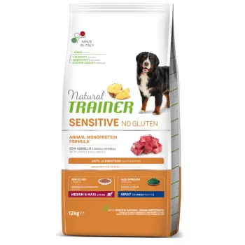 Trainer Natural Dog Sensitive No Gluten Adult Medium Maxi Agnello 12kg