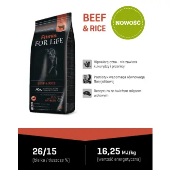 Fitmin For Life Beef & Rice 14kg