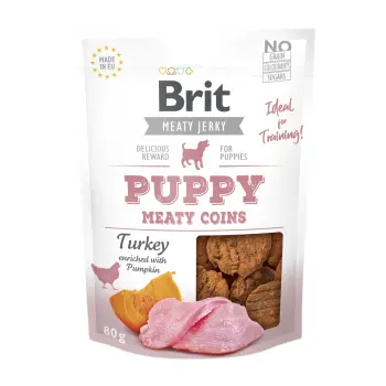 Brit Jerky Snack Turkey Meaty Coins For Puppies 80g