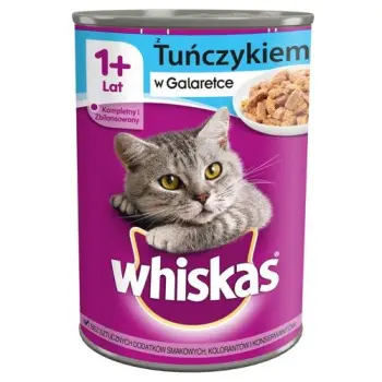 WHISKAS Mokra Karma Dla Kota 1+ Z Tuńczykiem W Galaretce 400g