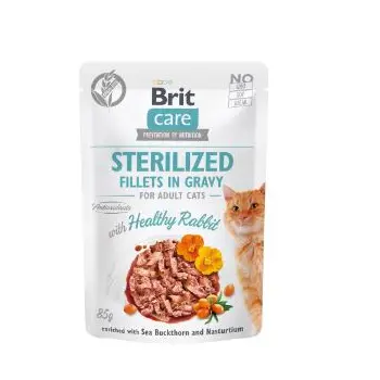 Brit Care Cat Pouches Sterilized Fillets In Gravy With Healthy Rabbit 85g