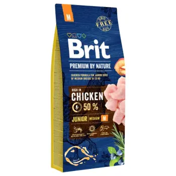 Brit Premium By Nature Junior M Z Kurczakiem 15kg