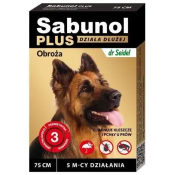 Laboratorium DermaPharm Sabunol Plus Obroża Przeciw Pchłom I Kleszczom Dla Psa 75cm