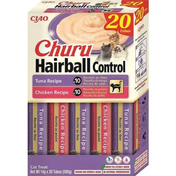 Inaba Churu Hairball Control Przysmak Dla Kotów Kurczak Tuńczyk 20x14g