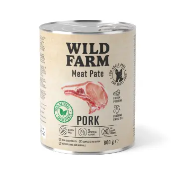 Wild Farm Pate Pork 800g – Mokra Karma z Wieprzowiną dla Psów