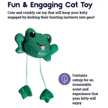 Petstages Toss 'N Dangle Frog Catnip Cat Toy - Dyndająca żaba