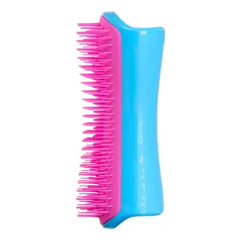 PET TEEZER De-Shedding & Dog Grooming Brush Blue And Pink L