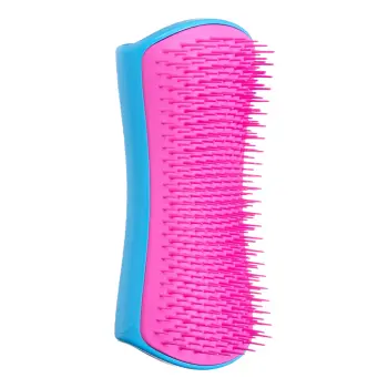 PET TEEZER De-Shedding & Dog Grooming Brush Blue And Pink L