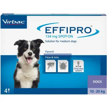 EFFIPRO Spot-On pies M 10-20 kg (pipeta 4 x 1,34ml)