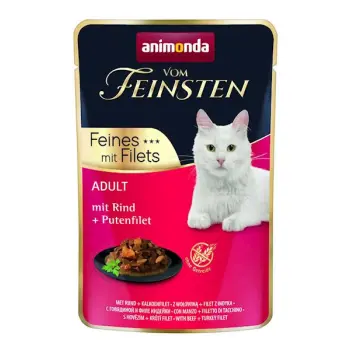 ANIMONDA Cat Vom Feinsten Adult Wołowina + Filet Z Indyka Saszetka 85g