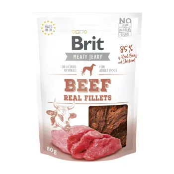 Brit Jerky Snack Beef And Chicken Fillets 80g