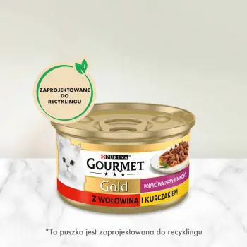 Purina Gourmet Gold z wołowiną i kurczakiem w sosie 85g