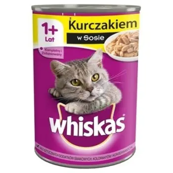 WHISKAS Karma Mokra 1+ Z Kurczakiem W Sosie 400g