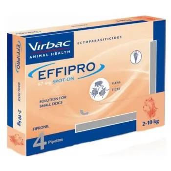 EFFIPRO Spot-On pies S 2-10 kg (pipeta 4 x 0,67ml)