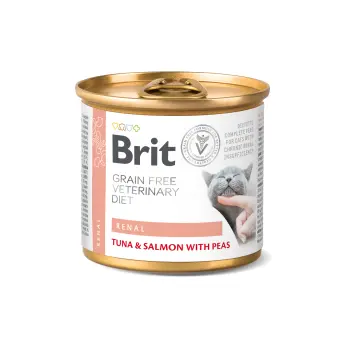 Brit Grain Free Veterinary Diet Cat Renal Tuńczyk, Łosoś I Groszek 200g