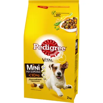 Pedigree Sucha Karma Dla Dorosłych Psów Małych Ras Z Kurczakiem I Warzywami 2kg