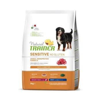 Trainer Natural Dog Sensitive No Gluten Adult Medium Maxi Agnello 3kg