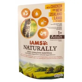 IAMS Naturally Z Kurczakiem I Jagnięciną Nowozelandzką W Sosie 85g