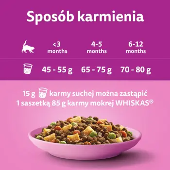 WHISKAS Karma Sucha Dla Kociąt Junior Z Kurczakiem 14kg