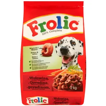 FROLIC 2kg - sucha karma dla psów z wołowiną, warzywami i zbożem