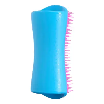 PET TEEZER De-Shedding & Dog Grooming Brush Blue And Pink L