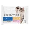 PERFECT FIT Indoor 1+ Z Kurczakiem I Groszkiem, Z Łososiem I Marchewką 4x85g