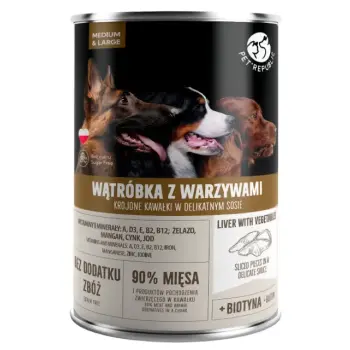 PetRepublic Wątróbka Z Warzywami Krojone Kawałki W Delikatnym Sosie 1250g