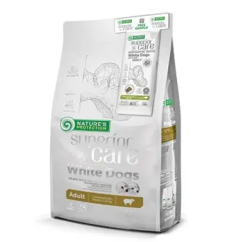 Nature's Protection Superior Care White Dogs Adult Small Breed With Lamb 1,5kg + Dental Snack White Dogs Fish 50g GRATIS