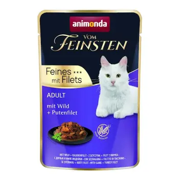 ANIMONDA Cat Vom Feinsten Adult Dziczyzna + Filet Z Indyka Saszetka 85g