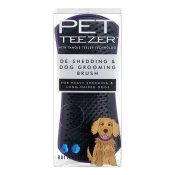 PET TEEZER De-Shedding & Dog Grooming Brush L