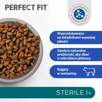 PERFECT FIT Sterile 1+ Z Wołowiną 750g