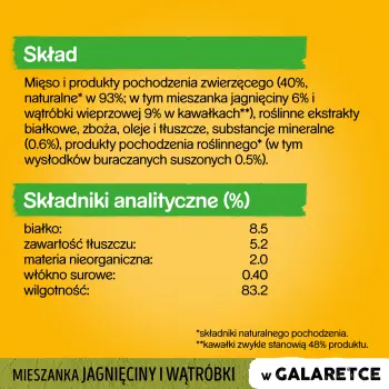 Pedigree Mokra Karma Dla Dorosłych Psów Z Jagnięciną W Galaretce 100g