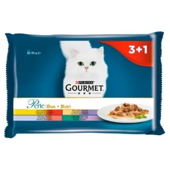 Purina Gourmet Perle Duet karma dla kotów - zestaw mięsny 4x85g