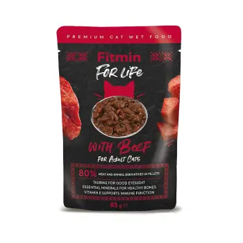 Fitmin Cat For Life Adult Beef 85g