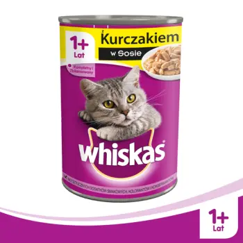 WHISKAS Karma Mokra 1+ Z Kurczakiem W Sosie 400g