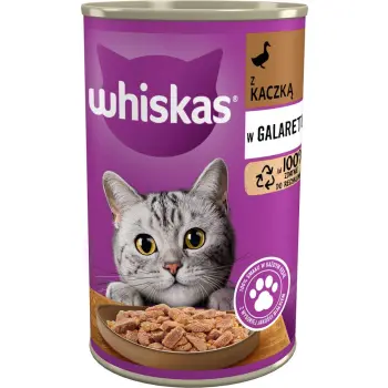 WHISKAS Mokra Karma Dla Kota 1+ Z Kaczką W Galaretce 400g