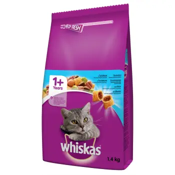 WHISKAS Adult 1,4kg - sucha karma dla kotów z tuńczykiem i warzywami