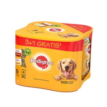 Pedigree Adult 3+1 Puszka Mokra Karma Dla Psów W Galaretce (2x Z Kurczakiem, 2x Z Wołowiną) 4x400g