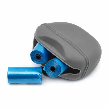 Silikonowa saszetka z klipsem na przysmaki szara