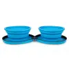 Podwójna miska silikonowa turystyczna składana zamykana 2x0,7l