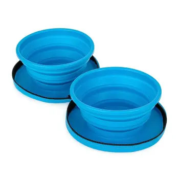 Podwójna miska silikonowa turystyczna składana zamykana 2x0,7l