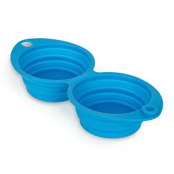 Podwójna miska silikonowa turystyczna składana 2x0,35l