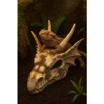 R206 ozdoba terrarium czaszka smok