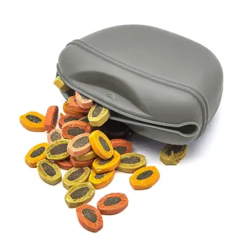 Silikonowa saszetka z klipsem na przysmaki szara