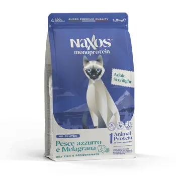 NAXOS CAT STERILIZED dla kotów sterylizowanych ryba z granatem 1,5 kg