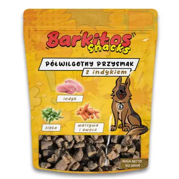 BARKITOS SNACKS Półwilgotny przysmak dla psów indyk 150g