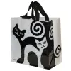 Torba Animals 24L zakręcone koty - biało-czarna