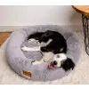 MIMIKO Pets Legowisko Shaggy okrągłe XL 75cm szare