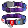 Collar WauDog Nylon Obroża nylonowa z QR-paszportem, plastikowy fastex, wzór NASA21, 20mm/28-40cm